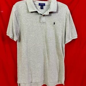 EUC - Kids Polo Ralph Lauren Shirt, Gray with Navy Blue Pony 🩶 Boys XL 18-20 👕